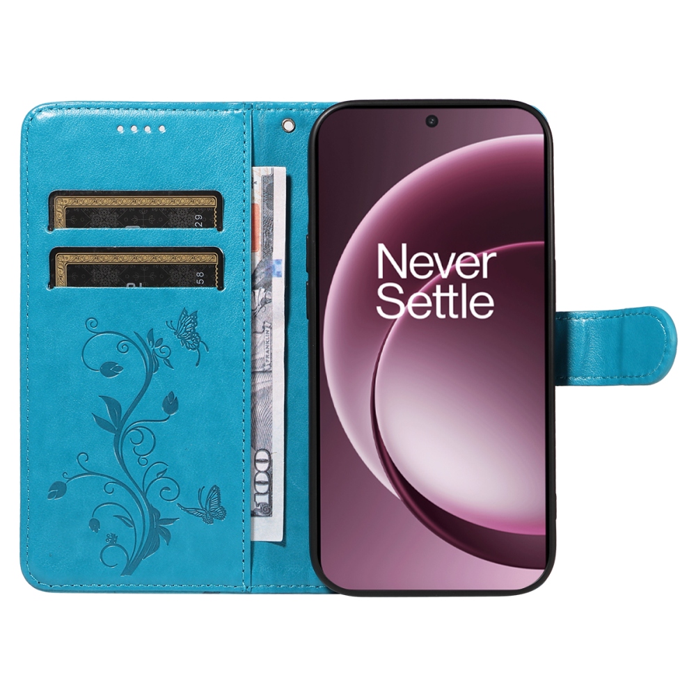 Flowers knížkové pouzdro na OnePlus 15 5G - modré