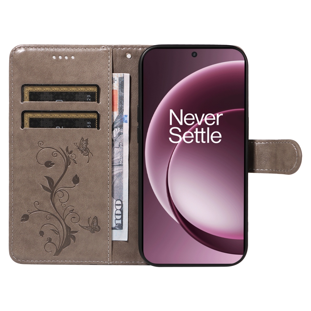 Flowers knížkové pouzdro na OnePlus 15 5G - šedé