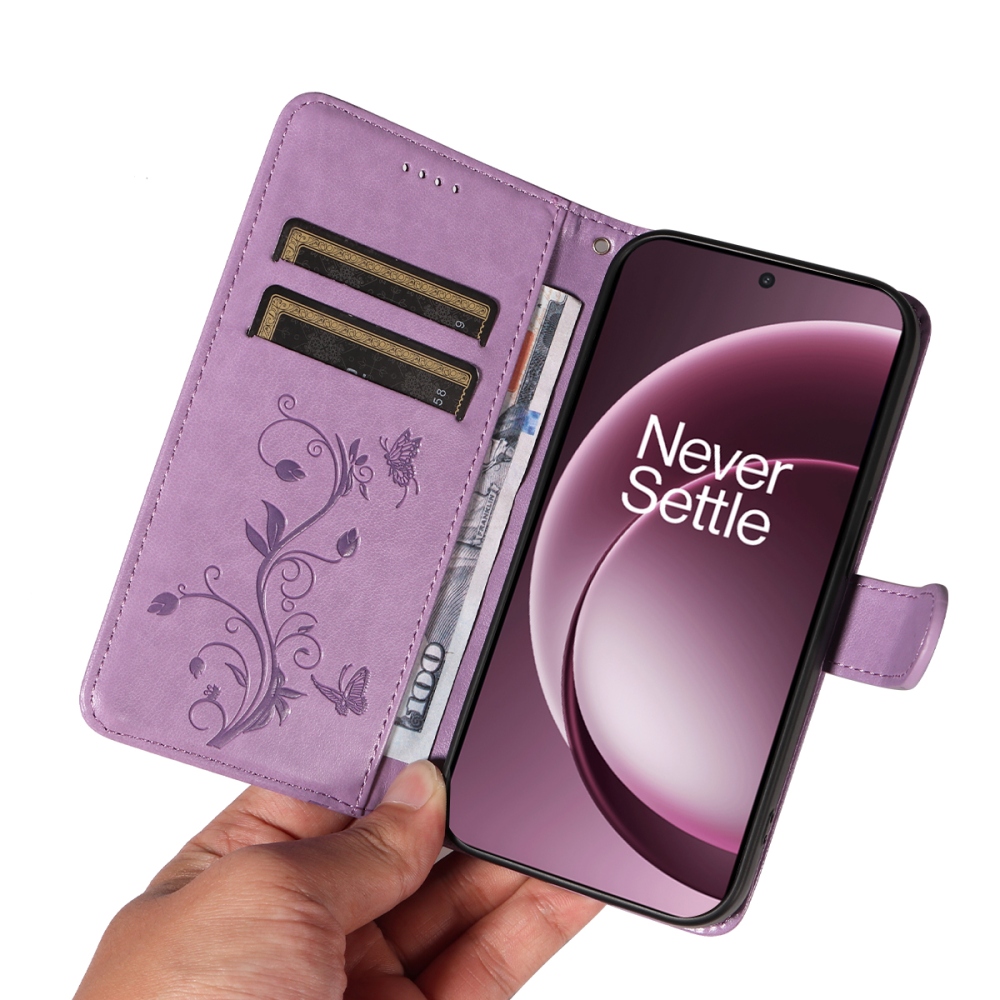 Flowers knížkové pouzdro na OnePlus 15 5G - světlefialové