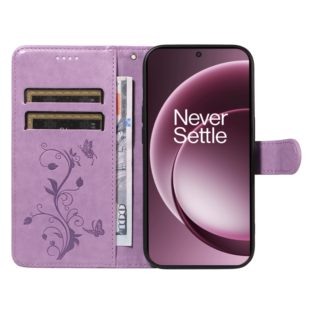 Flowers knížkové pouzdro na OnePlus 15 5G - světlefialové