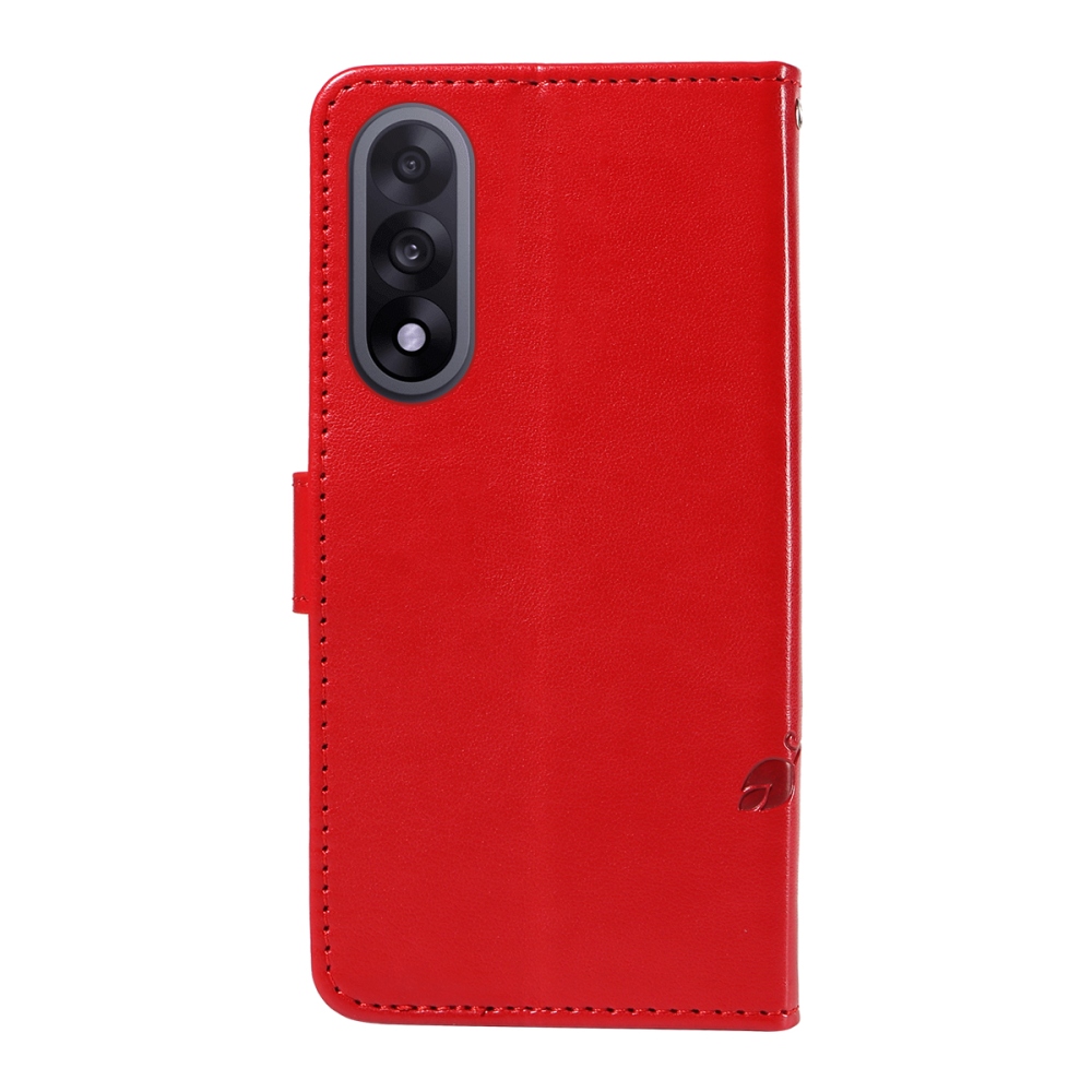 Flowers knížkové pouzdro na OnePlus Nord 5 5G - červené