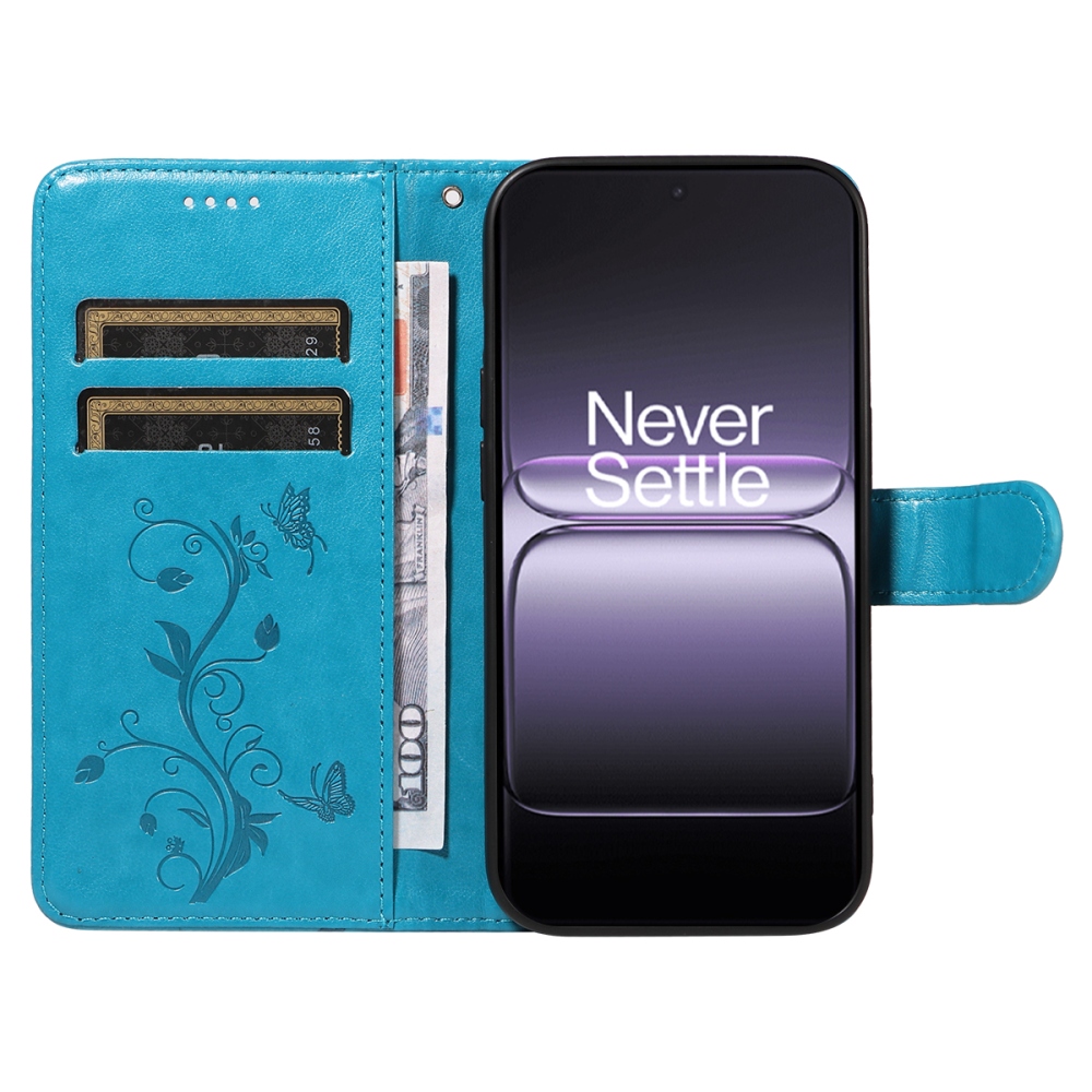 Flowers knížkové pouzdro na OnePlus Nord 5 5G - modré