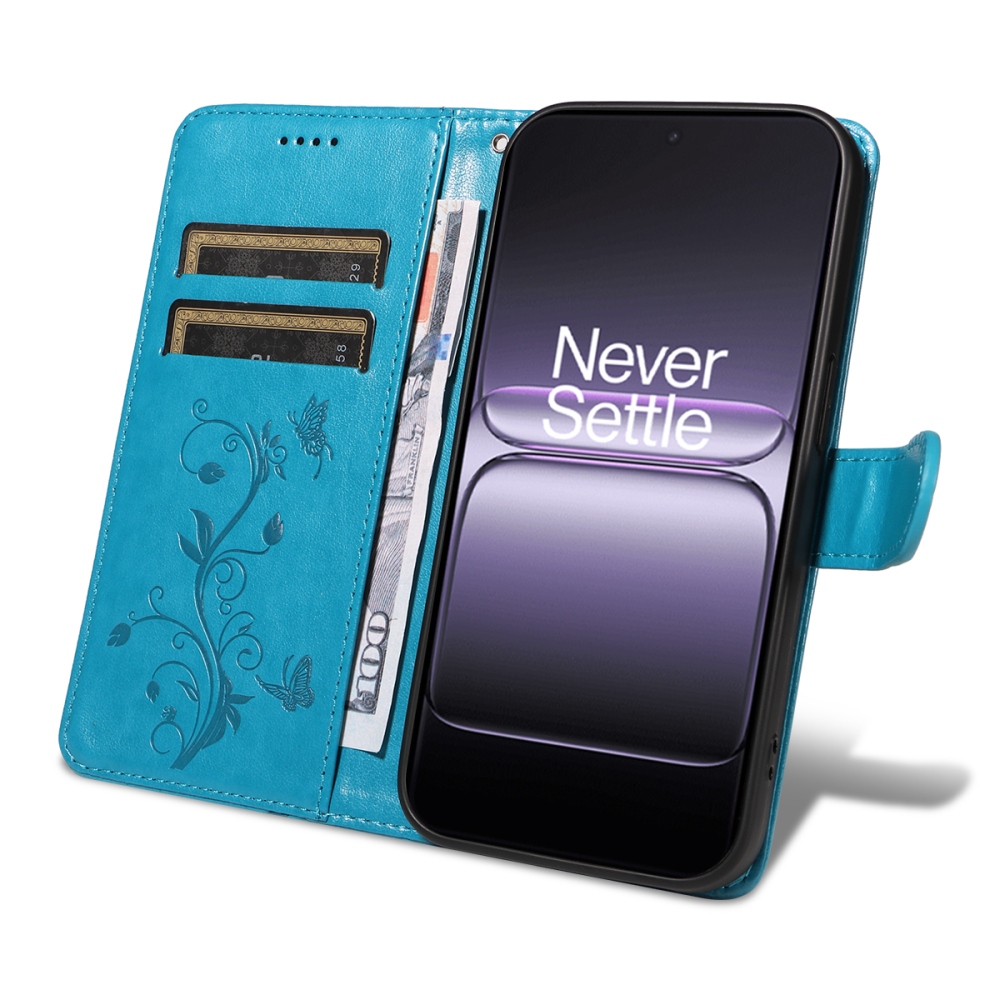 Flowers knížkové pouzdro na OnePlus Nord 5 5G - modré
