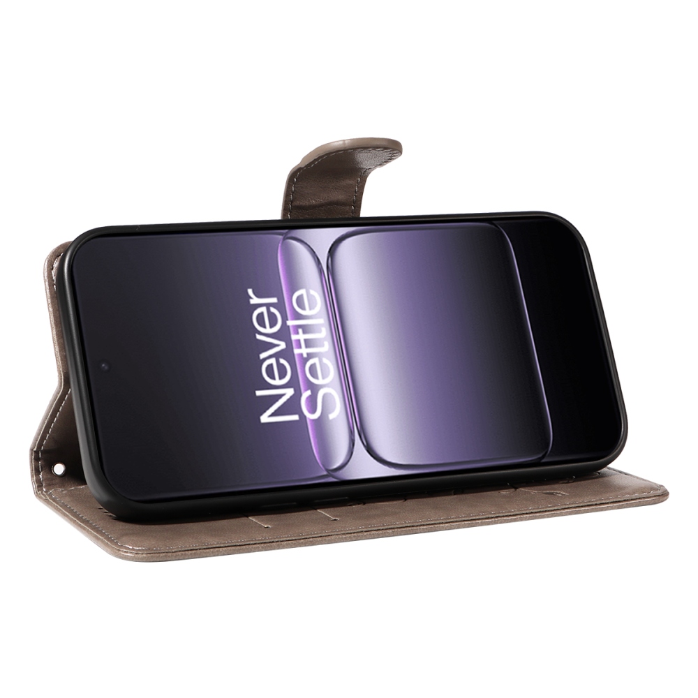 Flowers knížkové pouzdro na OnePlus Nord 5 5G - šedé