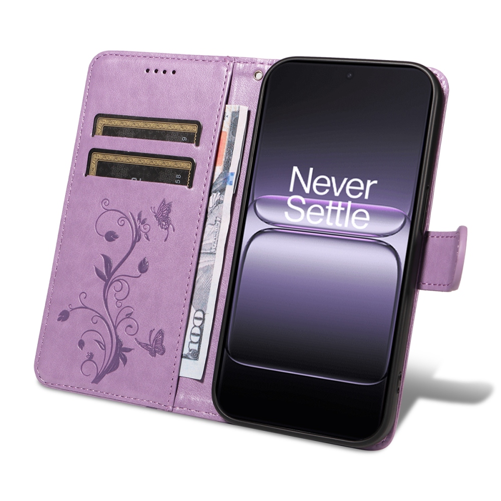 Flowers knížkové pouzdro na OnePlus Nord 5 5G - světlefialové