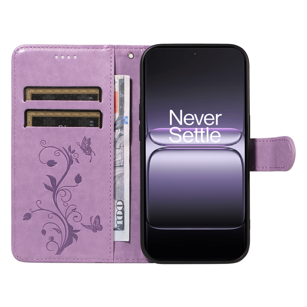Flowers knížkové pouzdro na OnePlus Nord 5 5G - světlefialové