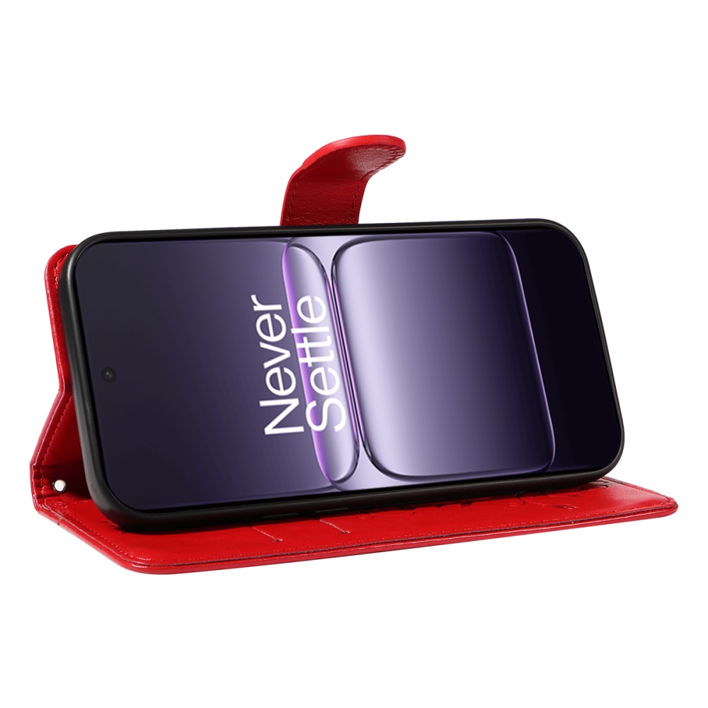 Flowers knížkové pouzdro na OnePlus Nord CE5 5G - červené