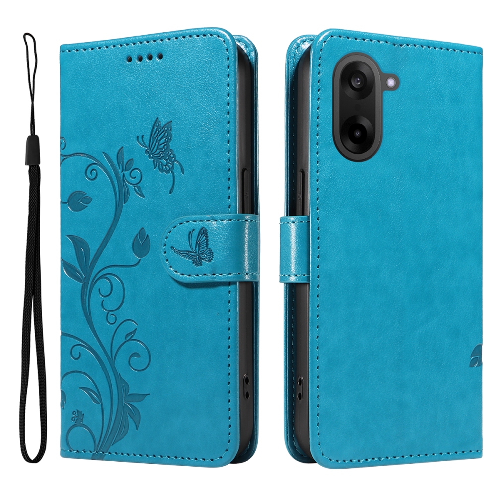 Flowers knížkové pouzdro na OnePlus Nord CE5 5G - modré