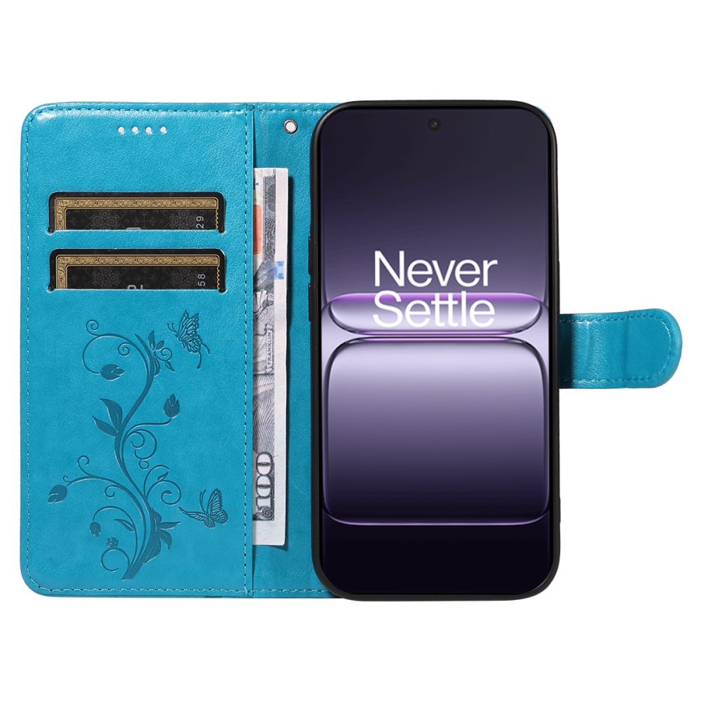 Flowers knížkové pouzdro na OnePlus Nord CE5 5G - modré