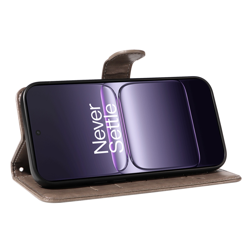 Flowers knížkové pouzdro na OnePlus Nord CE5 5G - šedé