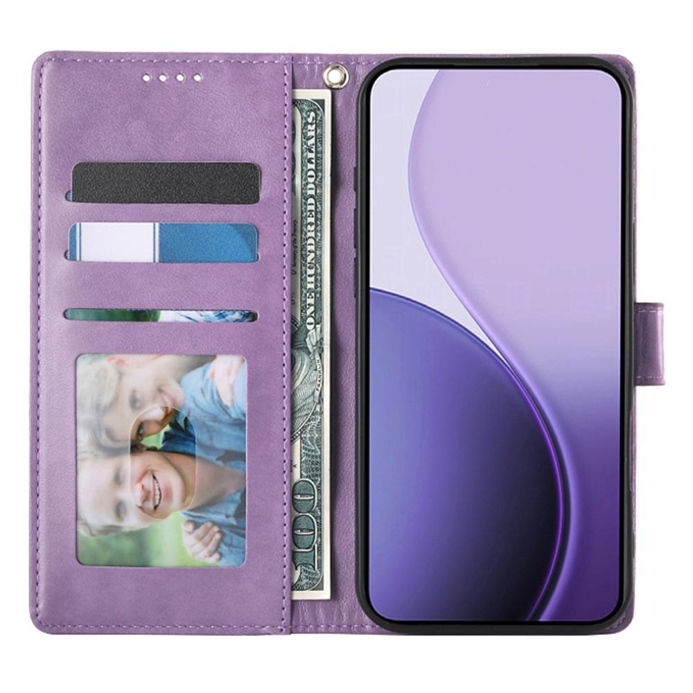 Flowers knížkové pouzdro na Oppo Reno 16 FS 5G - fialové
