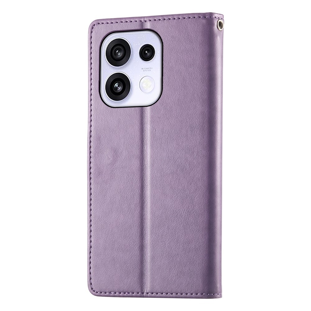 Flowers knížkové pouzdro na Oppo Reno 16 FS 5G - fialové