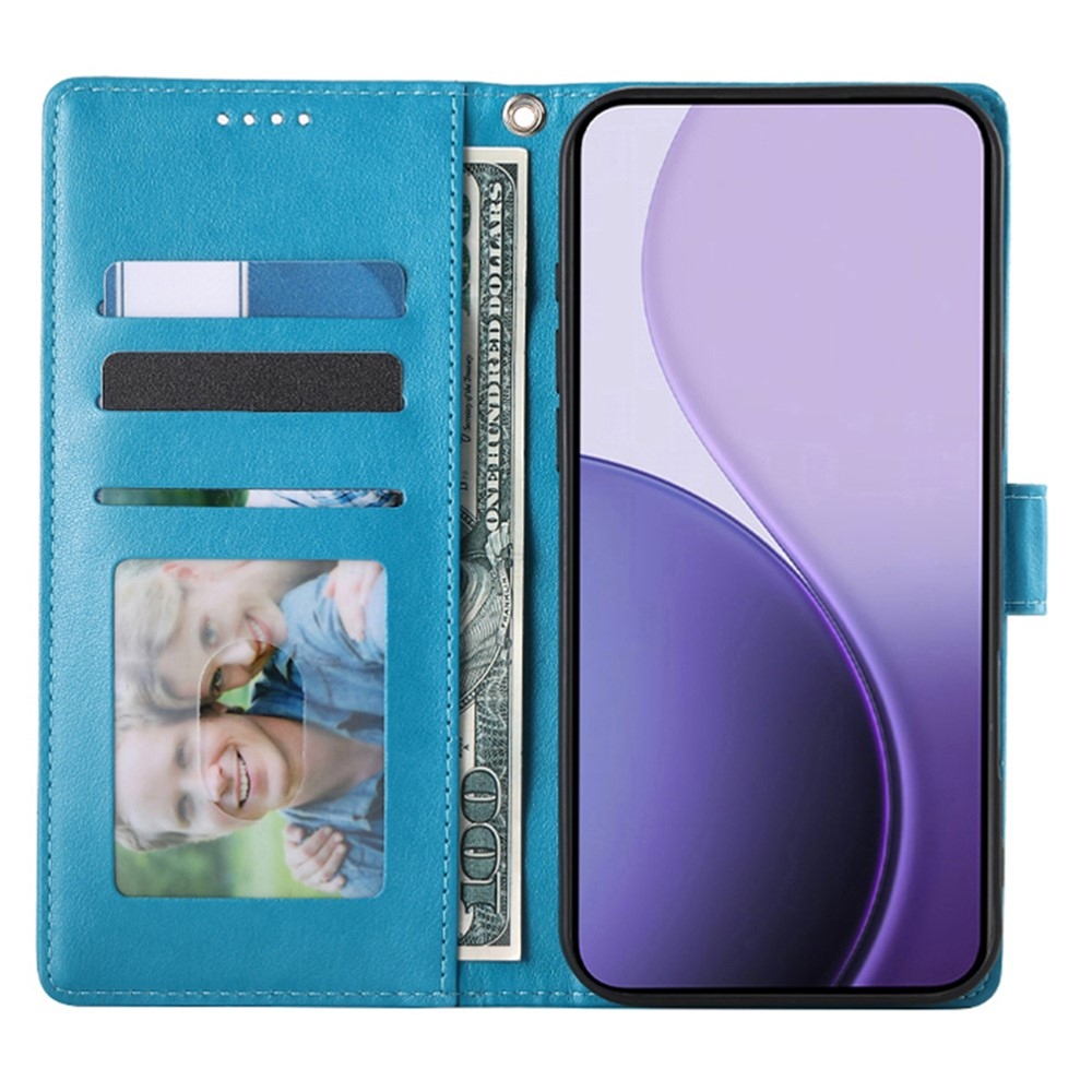 Flowers knížkové pouzdro na Oppo Reno 16 FS 5G - modré