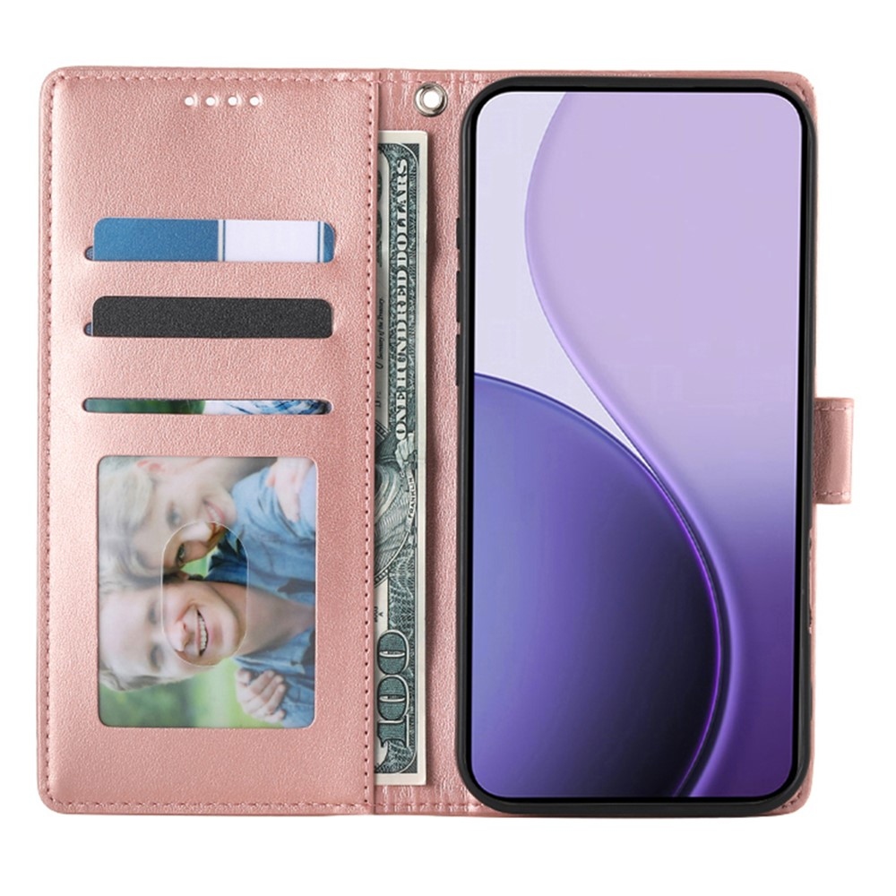 Flowers knížkové pouzdro na Oppo Reno 16 FS 5G - růžovozlaté
