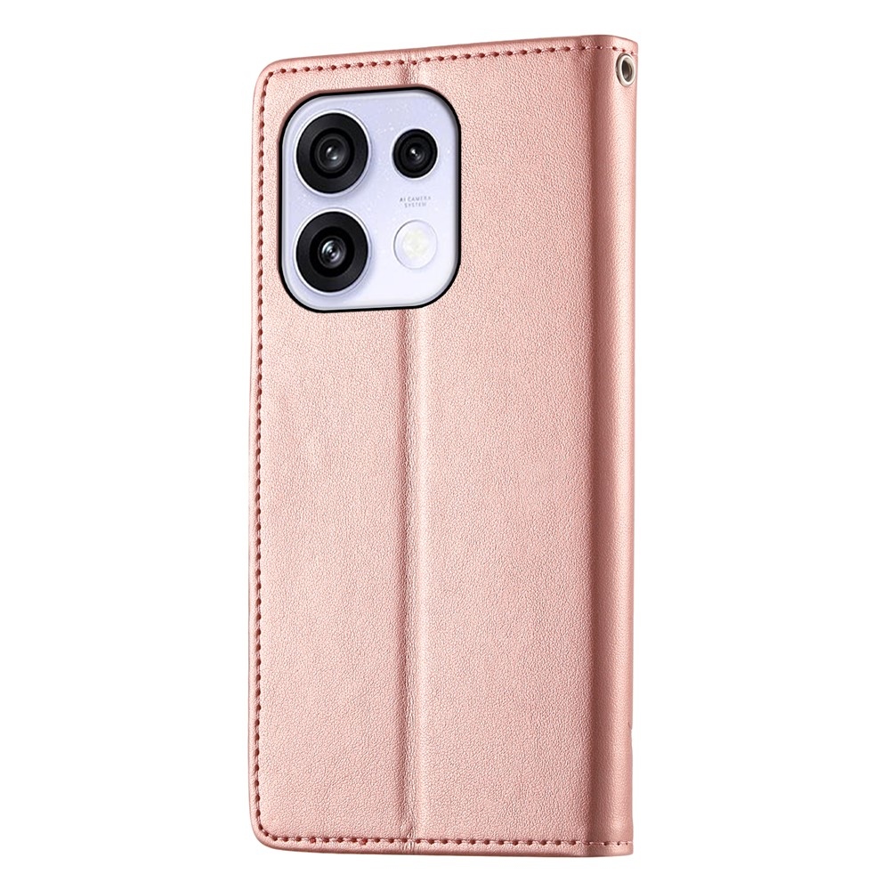 Flowers knížkové pouzdro na Oppo Reno 16 FS 5G - růžovozlaté
