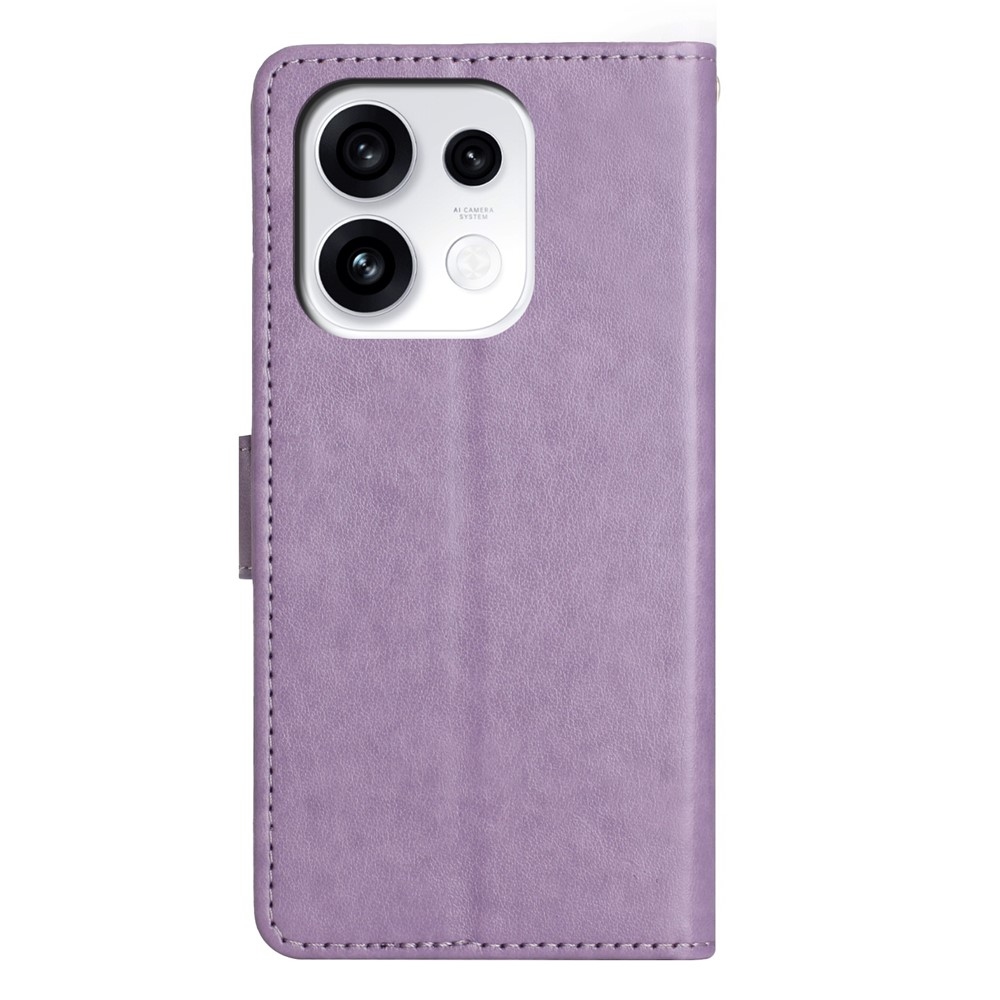 Flowers knížkové pouzdro na Oppo Reno 16 Pro 5G - světlefialové