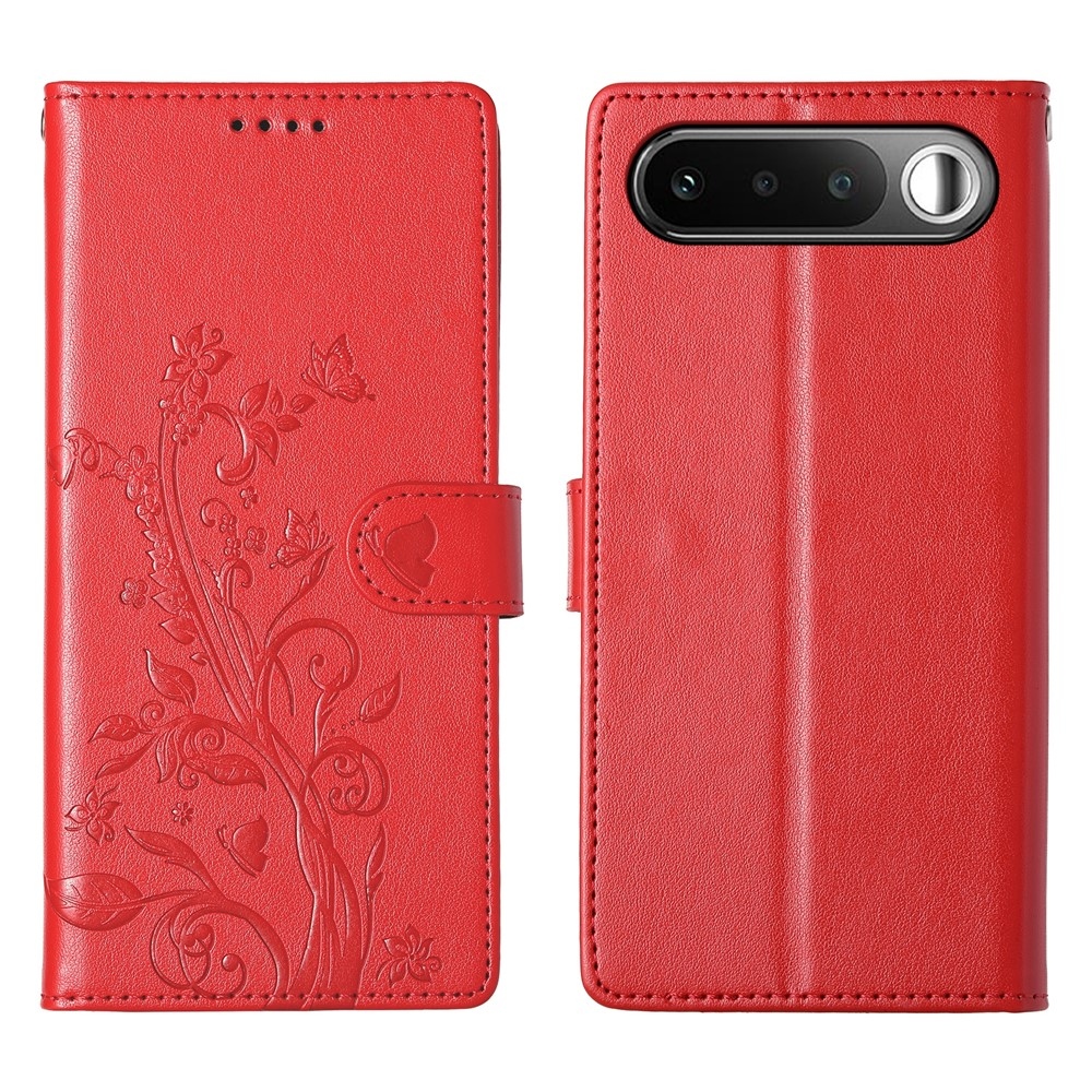 Flowers knížkové pouzdro na Realme 16 5G - červené