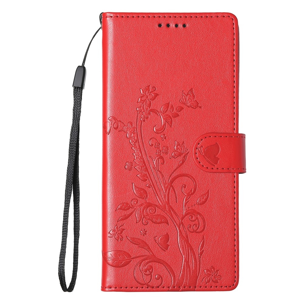 Flowers knížkové pouzdro na Realme 16 5G - červené