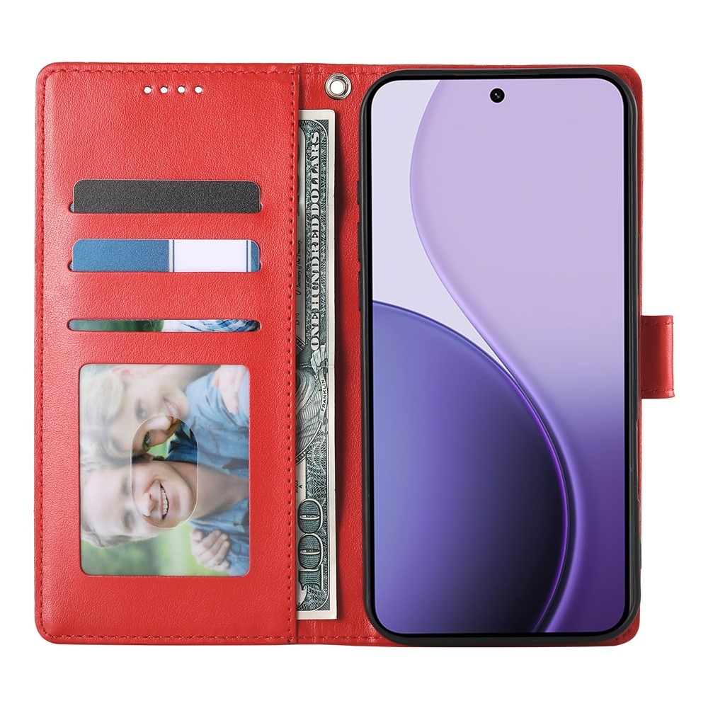 Flowers knížkové pouzdro na Realme 16 5G - červené