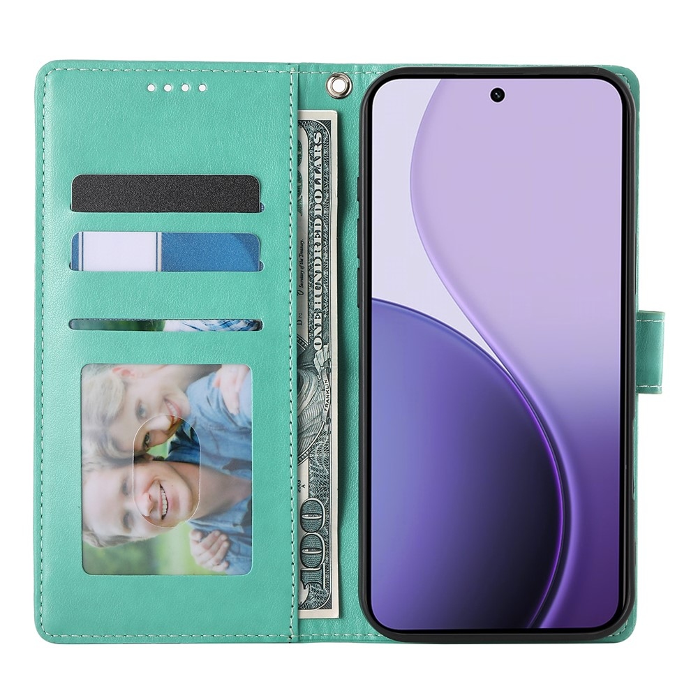 Flowers knížkové pouzdro na Realme 16 5G - modrozelené