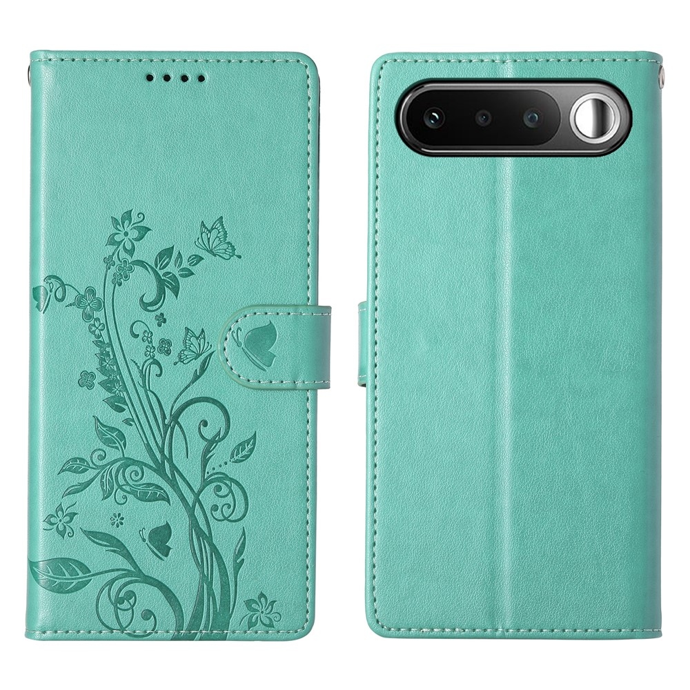 Flowers knížkové pouzdro na Realme 16 5G - modrozelené