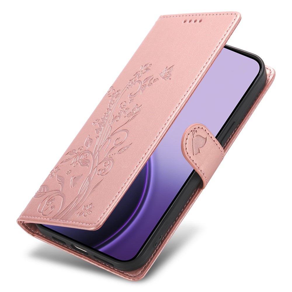 Flowers knížkové pouzdro na Realme 16 5G - růžovozlaté