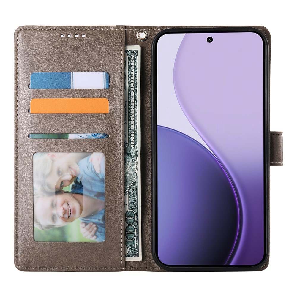 Flowers knížkové pouzdro na Realme 16 5G - šedé