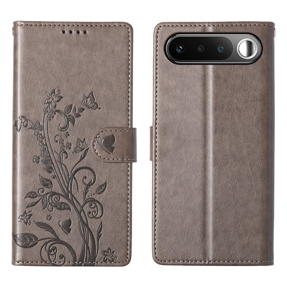 Flowers knížkové pouzdro na Realme 16 5G - šedé