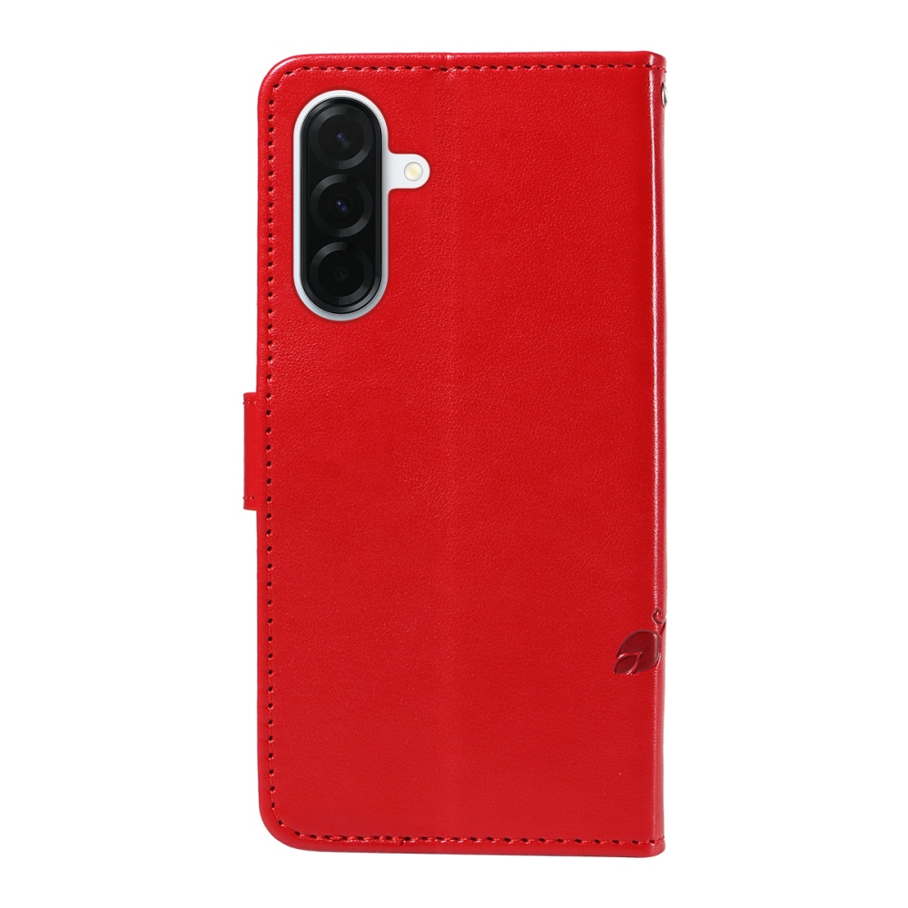 Flowers knížkové pouzdro na Samsung Galaxy A37 5G - červené