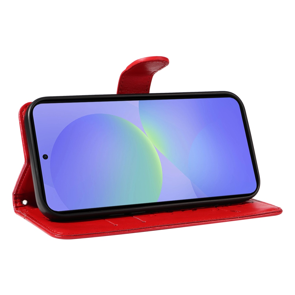 Flowers knížkové pouzdro na Samsung Galaxy A37 5G - červené