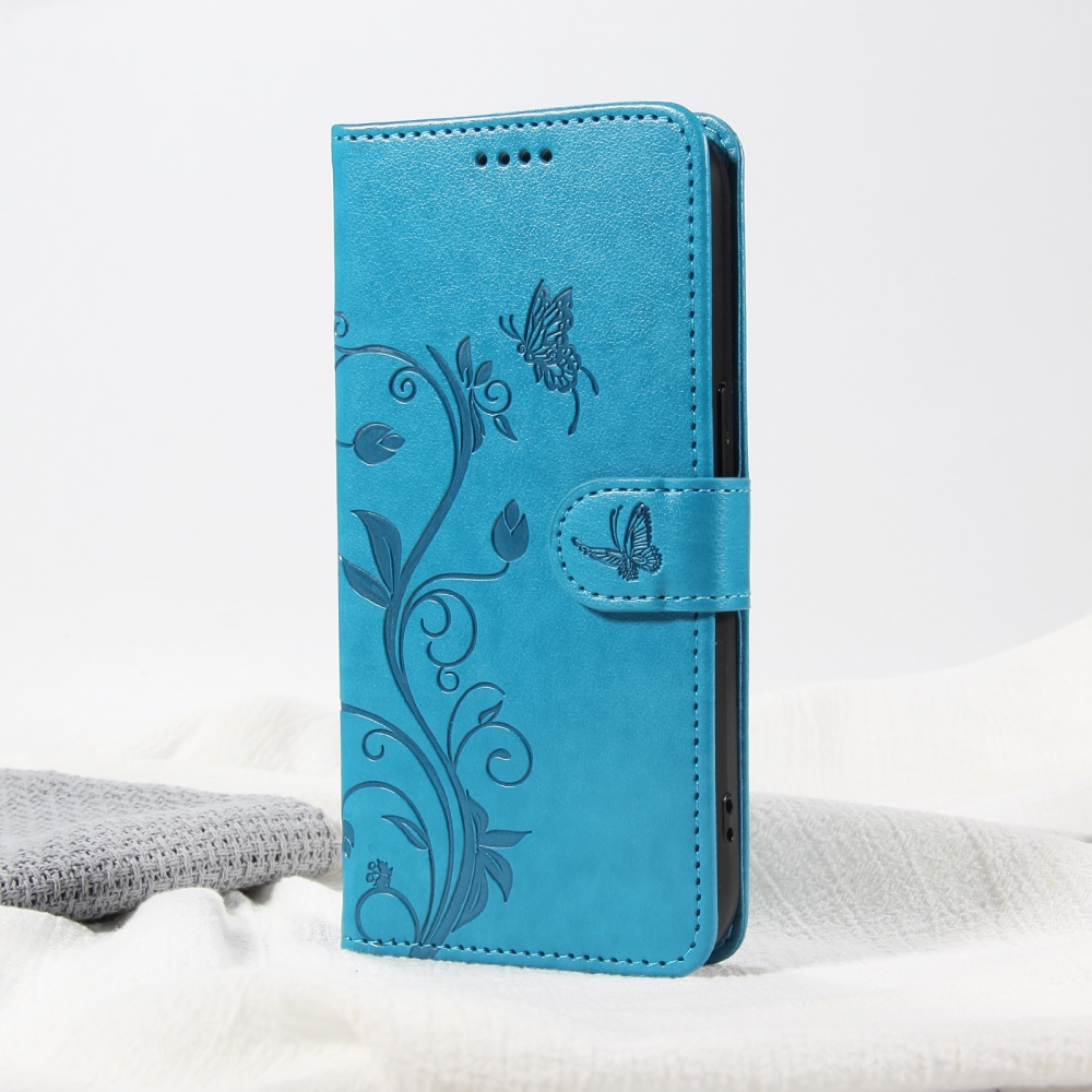 Flowers knížkové pouzdro na Samsung Galaxy A37 5G - modré