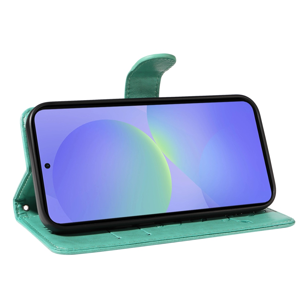 Flowers knížkové pouzdro na Samsung Galaxy A37 5G - modrozelené