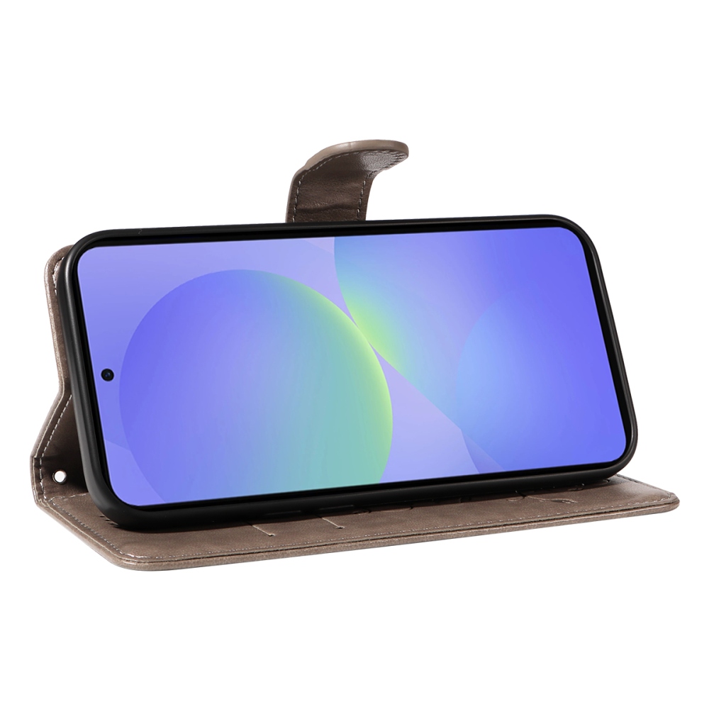 Flowers knížkové pouzdro na Samsung Galaxy A37 5G - šedé