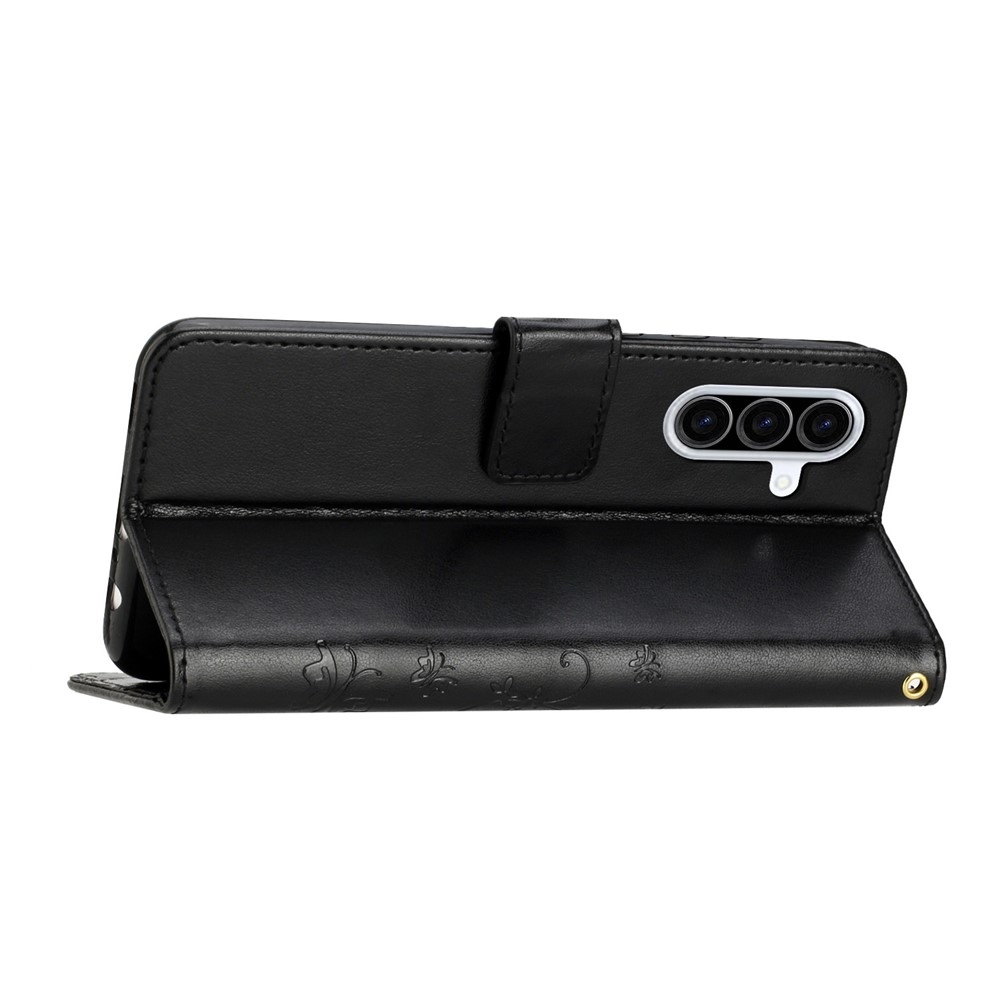 Flowers knížkové pouzdro na Samsung Galaxy A57 5G - černé