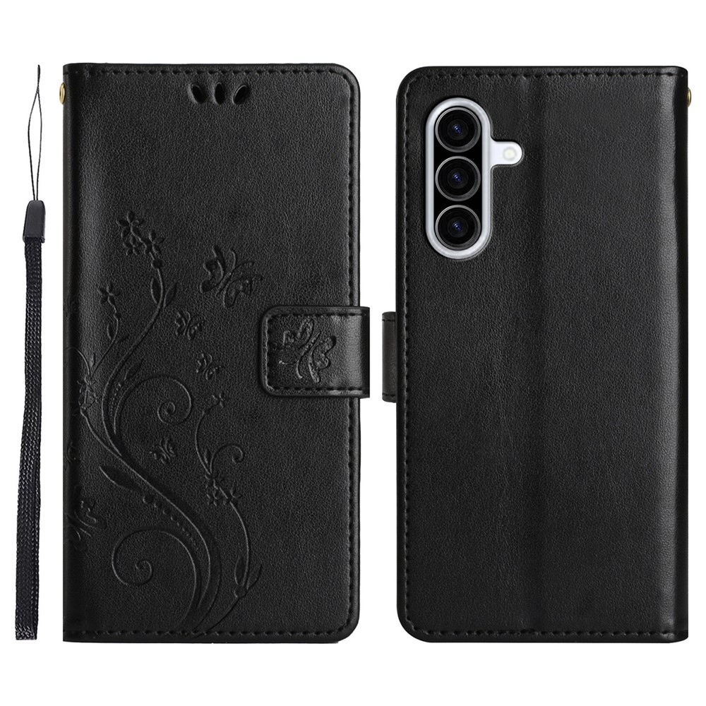 Flowers knížkové pouzdro na Samsung Galaxy A57 5G - černé