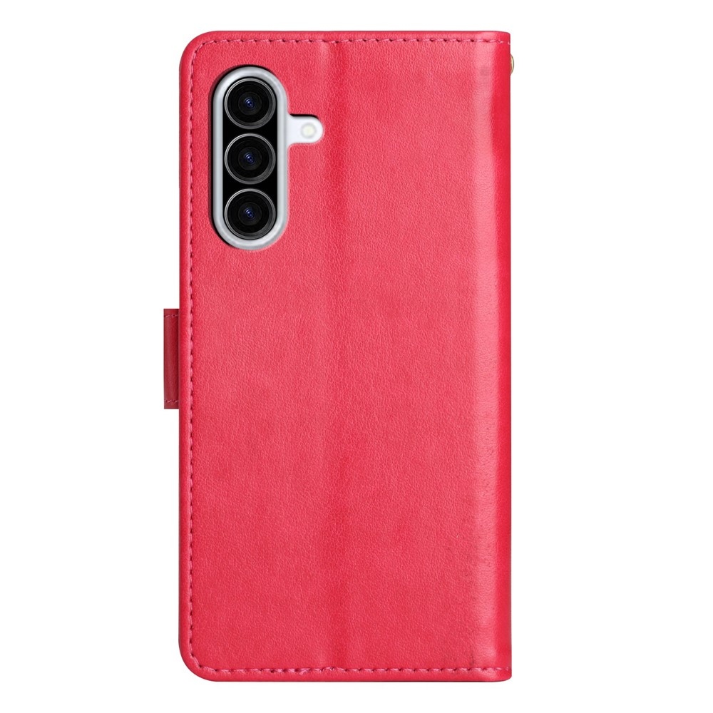 Flowers knížkové pouzdro na Samsung Galaxy A57 5G - červené