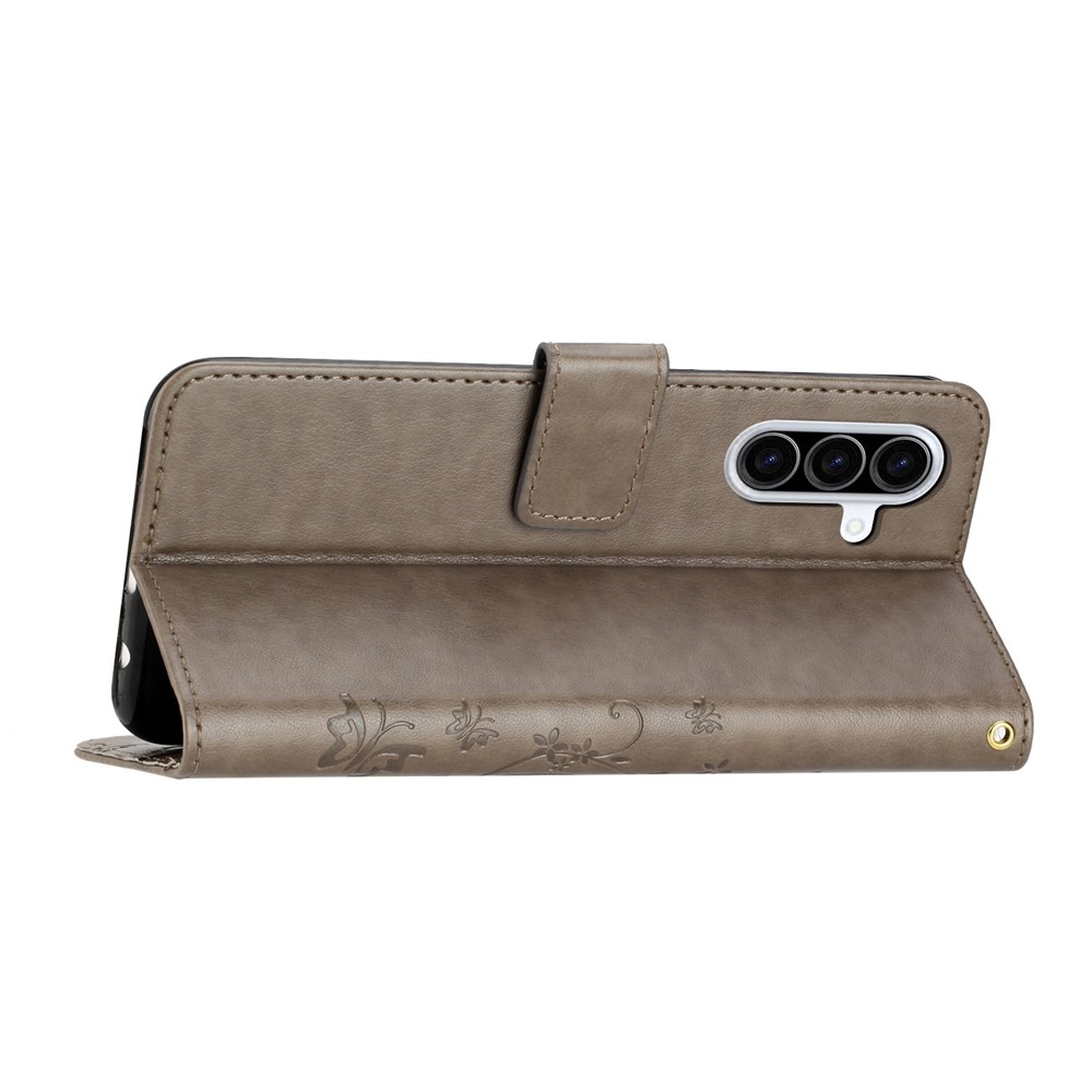 Flowers knížkové pouzdro na Samsung Galaxy A57 5G - šedé