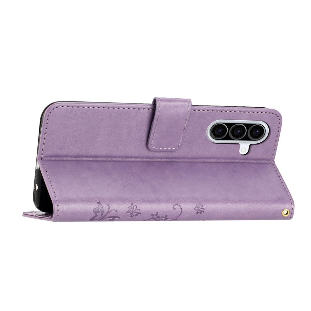 Flowers knížkové pouzdro na Samsung Galaxy A57 5G - světlefialové