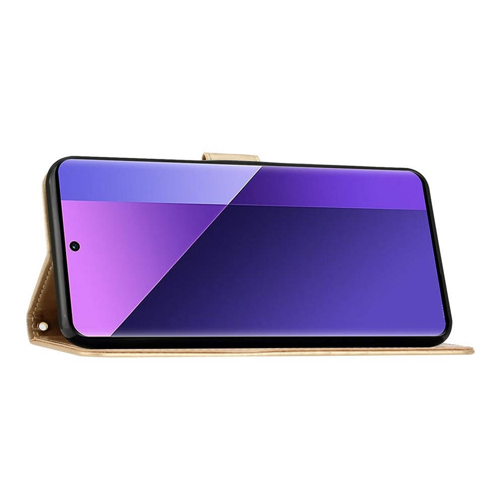 Flowers knížkové pouzdro na Samsung Galaxy A57 5G - zlaté