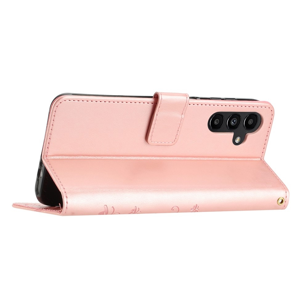 Flowers knížkové pouzdro na Samsung Galaxy S26+ - růžovozlaté