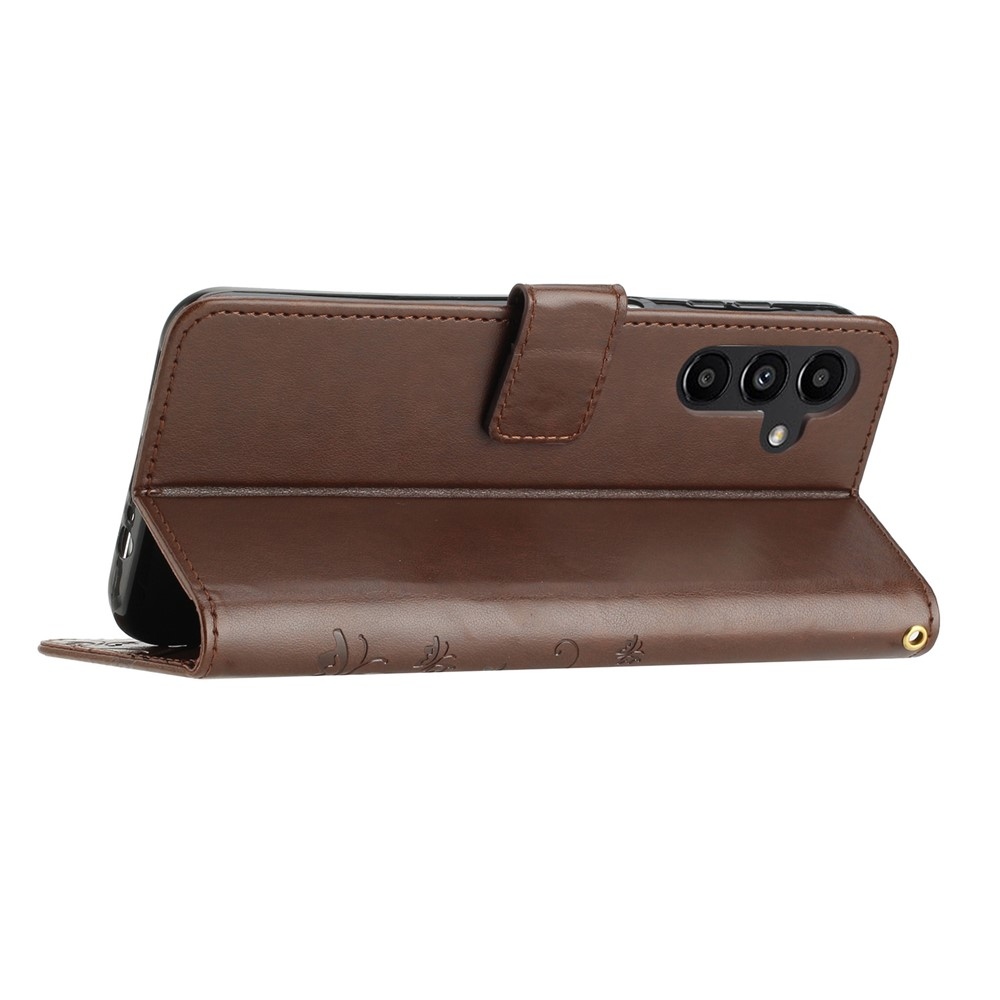 Flowers knížkové pouzdro na Samsung Galaxy S26/S26 Pro - hnědé