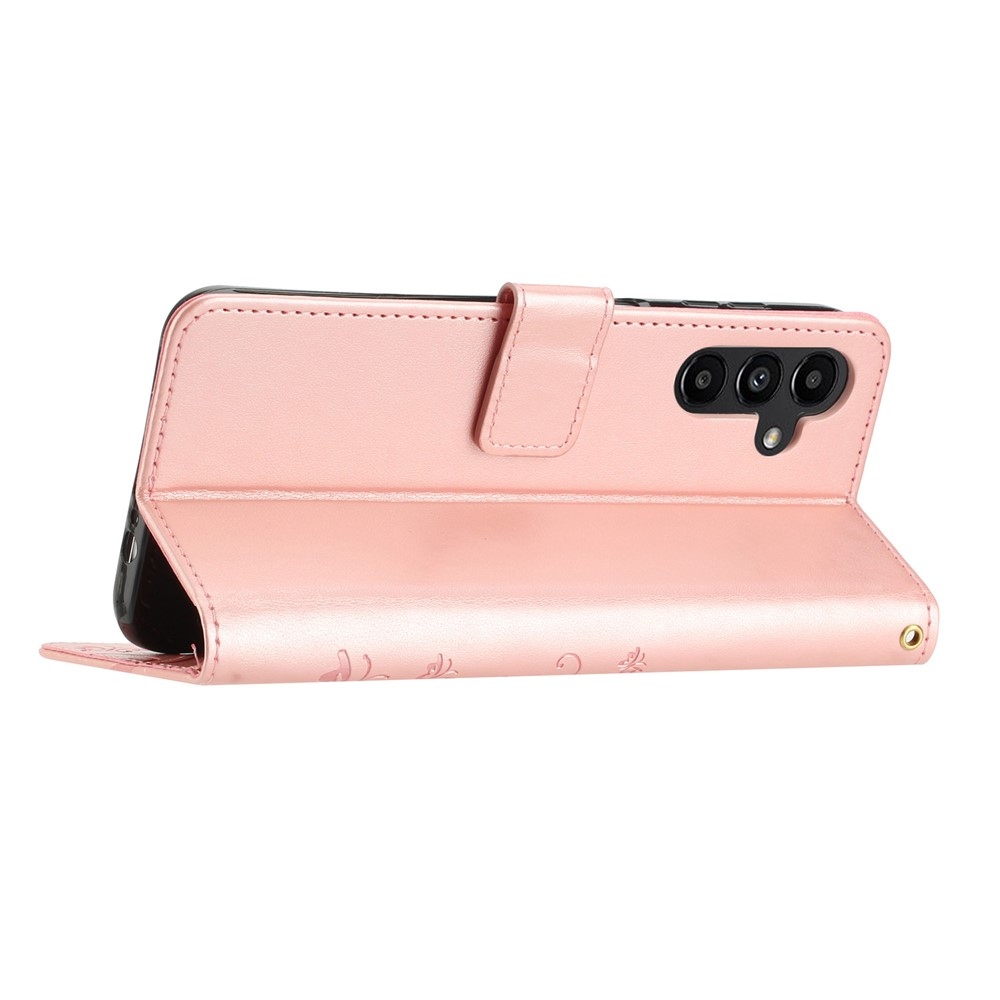 Flowers knížkové pouzdro na Samsung Galaxy S26/S26 Pro - růžovozlaté