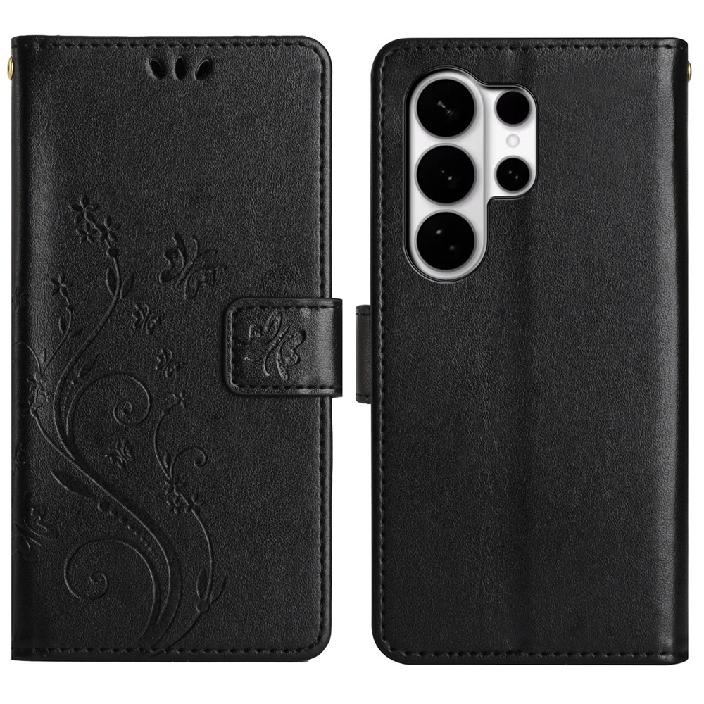 Flowers knížkové pouzdro na Samsung Galaxy S26 Ultra - černé