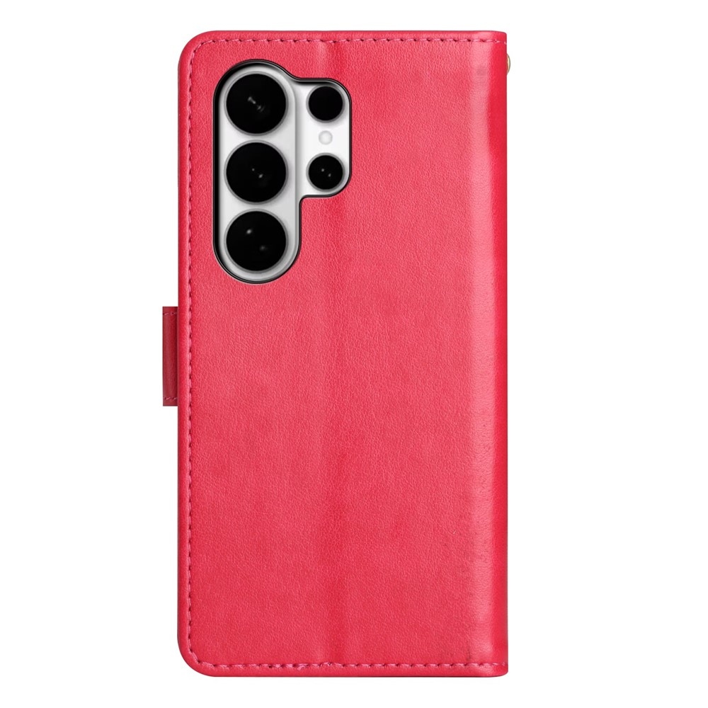 Flowers knížkové pouzdro na Samsung Galaxy S26 Ultra - červené