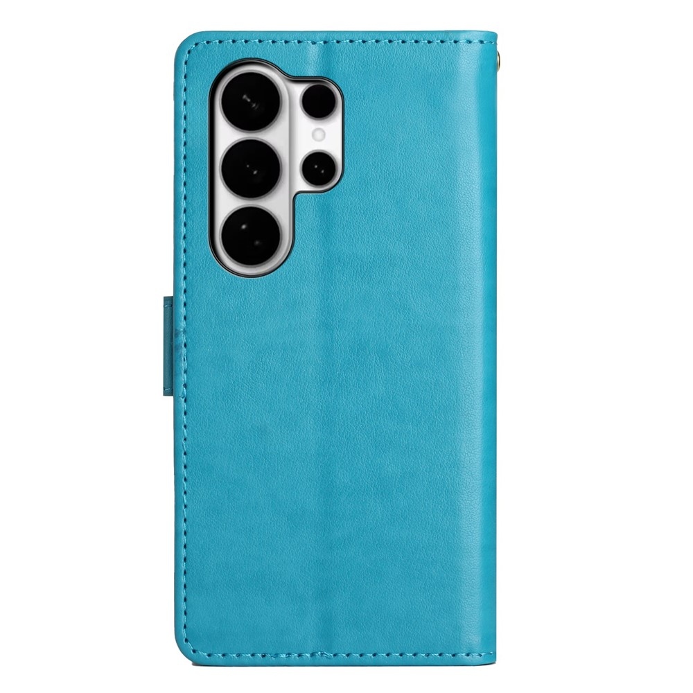 Flowers knížkové pouzdro na Samsung Galaxy S26 Ultra - modré