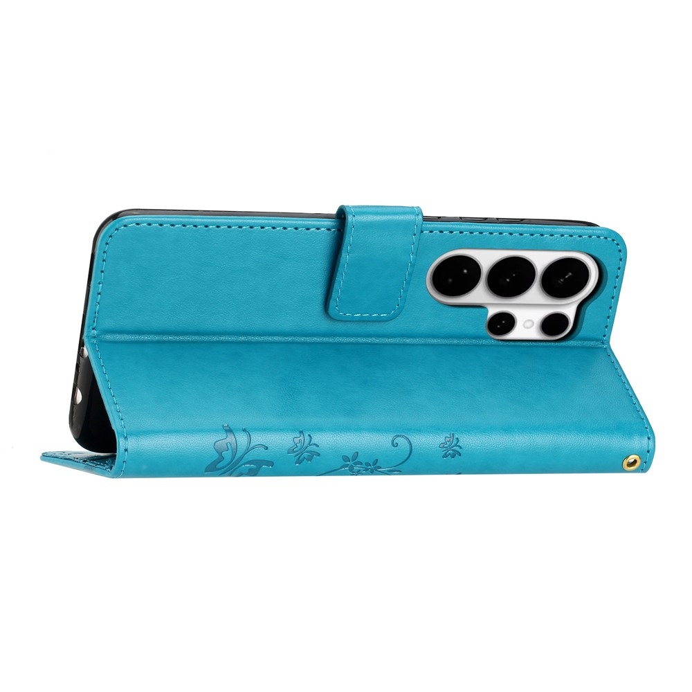 Flowers knížkové pouzdro na Samsung Galaxy S26 Ultra - modré