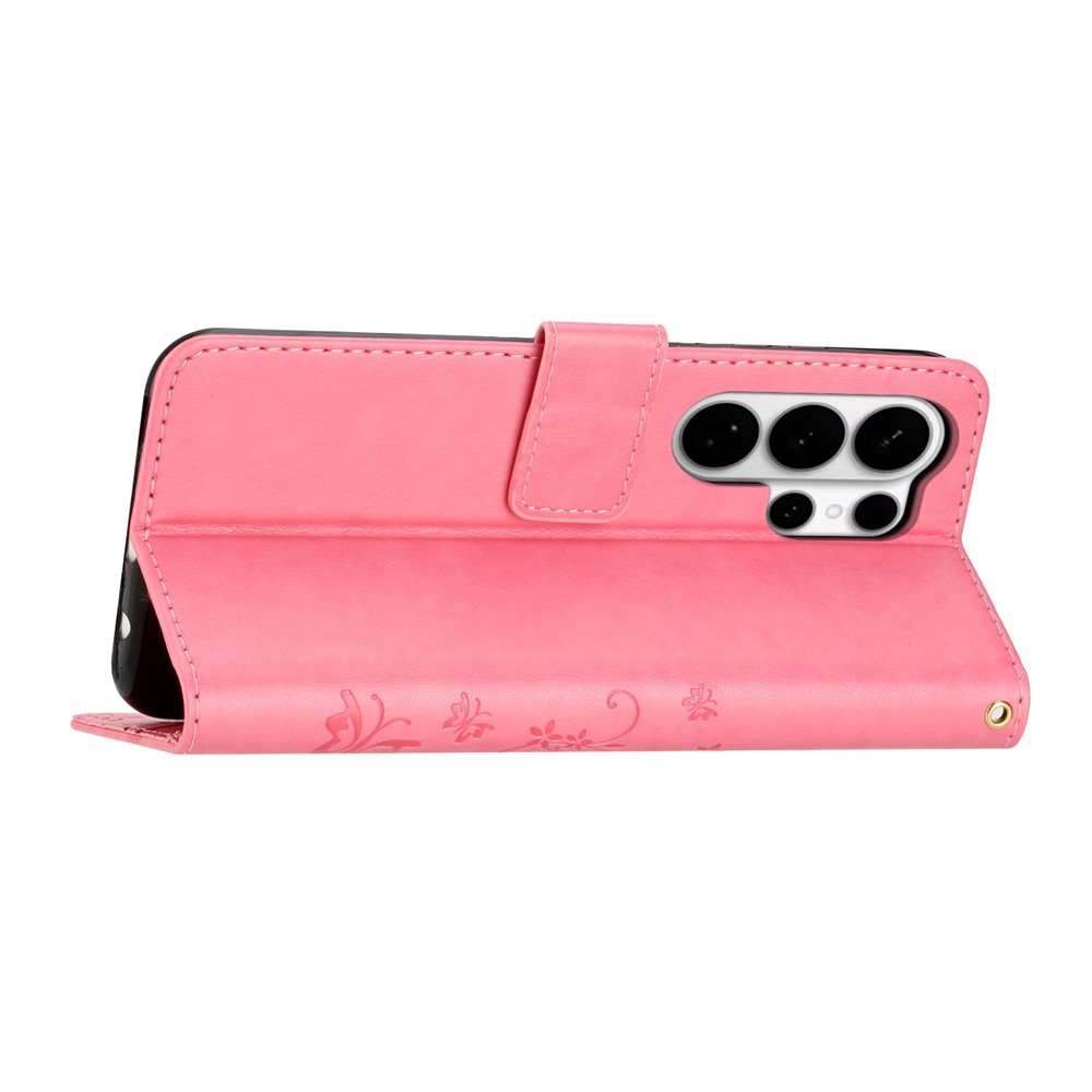 Flowers knížkové pouzdro na Samsung Galaxy S26 Ultra - růžové