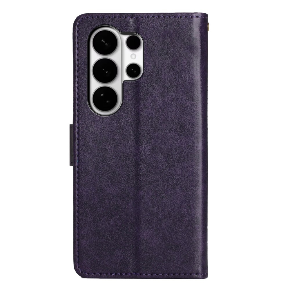 Flowers knížkové pouzdro na Samsung Galaxy S26 Ultra - tmavěfialové