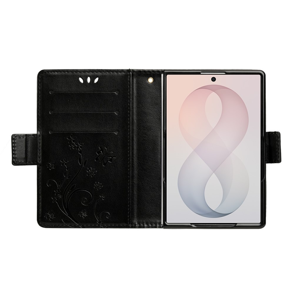 Flowers knížkové pouzdro na Samsung Galaxy Z Fold8 5G - černé