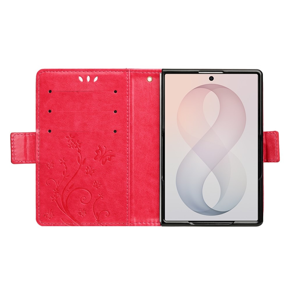 Flowers knížkové pouzdro na Samsung Galaxy Z Fold8 5G - červené